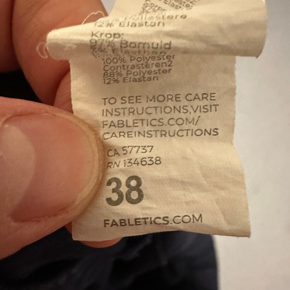 Fabletics The High Side Chino Shorts Mid-Rise Flat Front Deep Navy Mens Size 38 - Picture 8 of 11